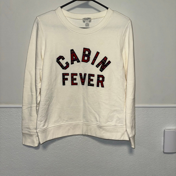 J.Crew Sweatshirt Size S White Cabin Fever Women Pullover Sweater - Picture 1 of 7